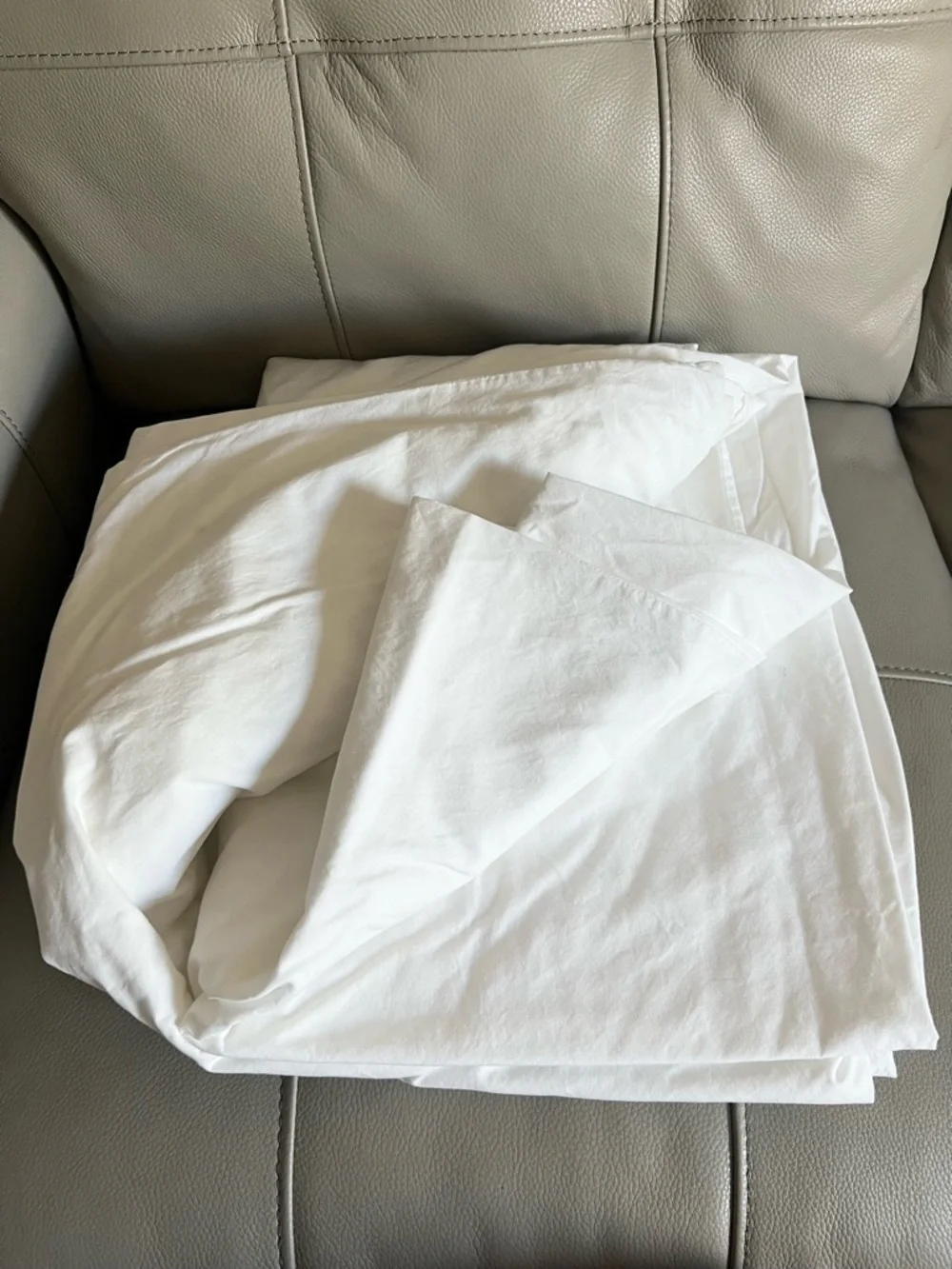 RH White Italian Cotton Duvet Cover California King Restoration Hardware Percale